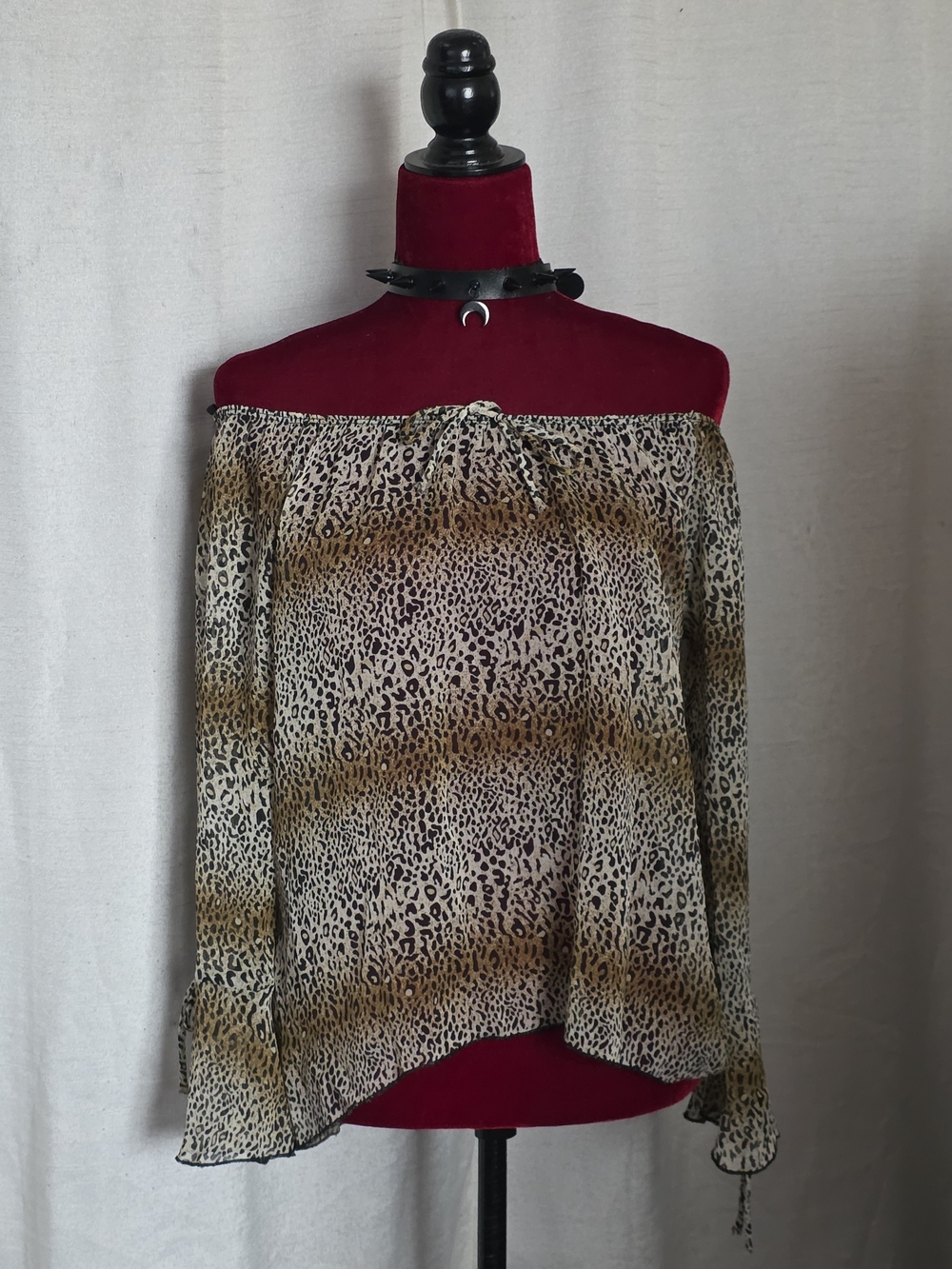 Off The Shoulder Animal Print Blouse